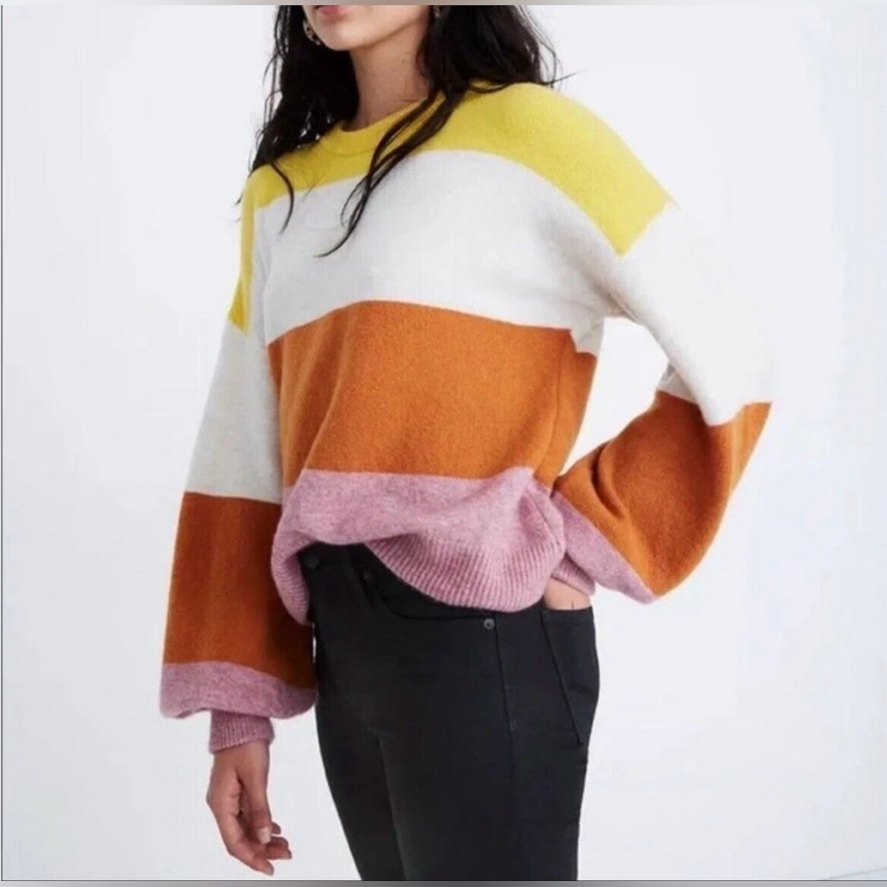 Madewell Striped Bubble Sleeve Sweater - size (XXS)